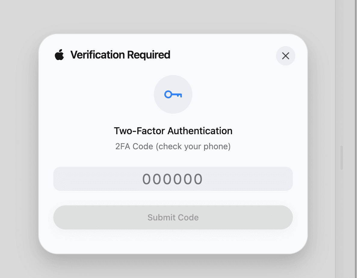 Step 3: 2FA verification