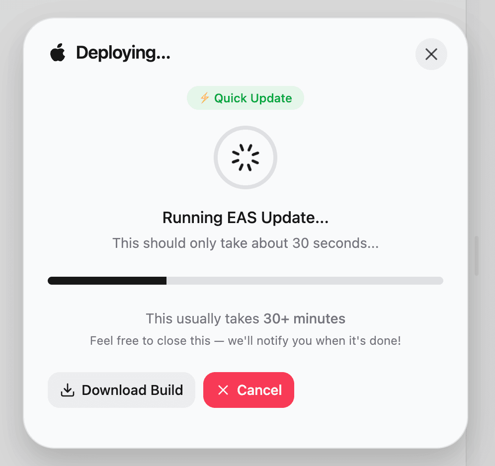Step 4: EAS Update running